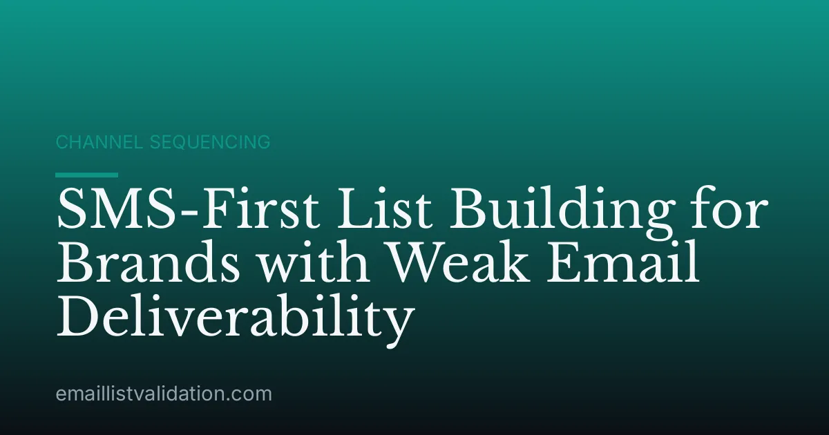 SMS-First List Building for Brands with Weak Email Deliverability