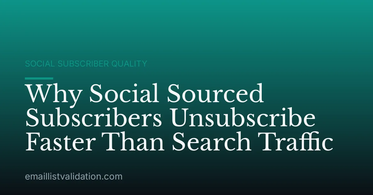 Why Social Sourced Subscribers Unsubscribe Faster Than Search Traffic