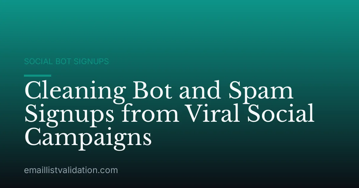Cleaning Bot and Spam Signups from Viral Social Campaigns