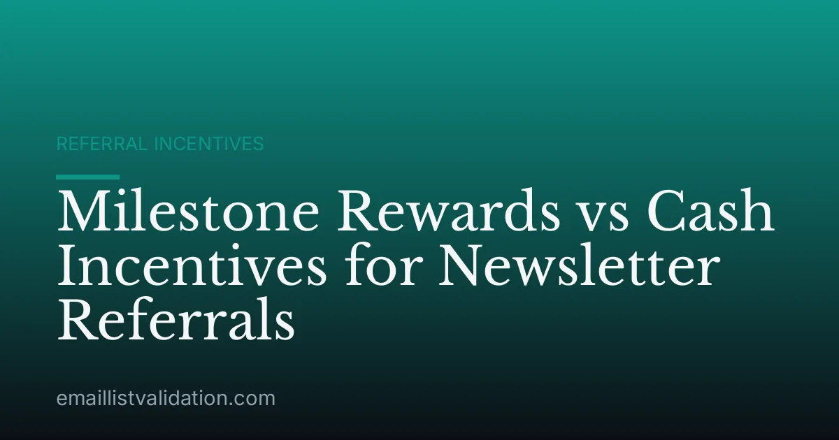 Milestone Rewards vs Cash Incentives for Newsletter Referrals