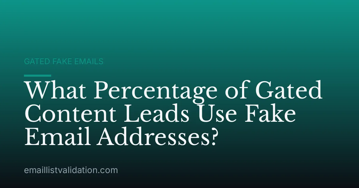 What Percentage of Gated Content Leads Use Fake Email Addresses?