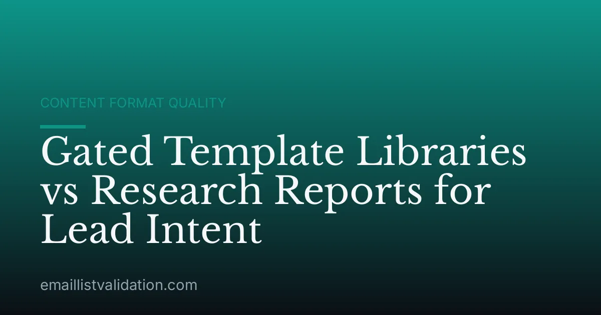 Gated Template Libraries vs Research Reports for Lead Intent