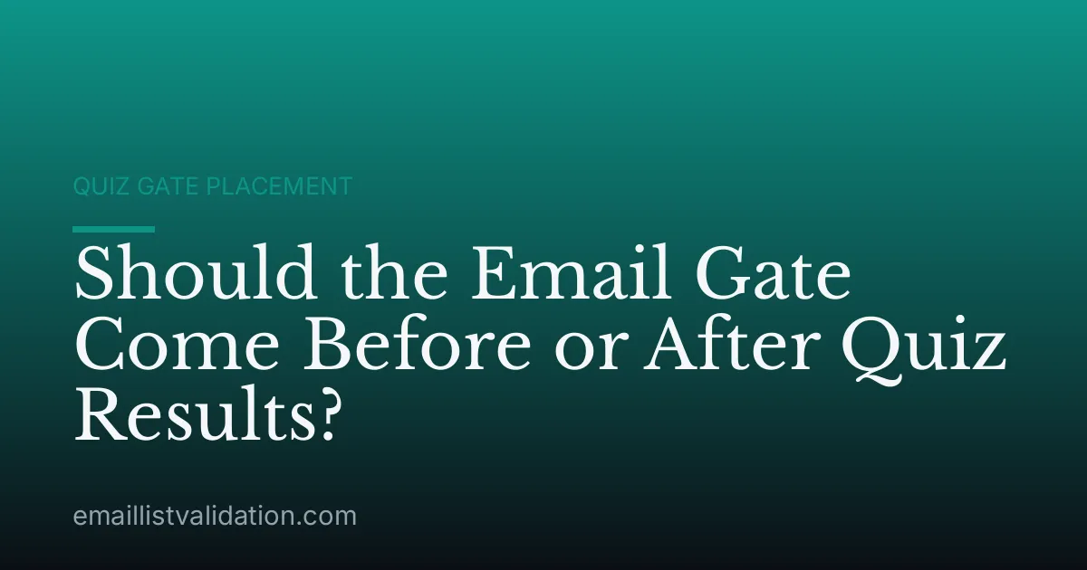 Should the Email Gate Come Before or After Quiz Results?