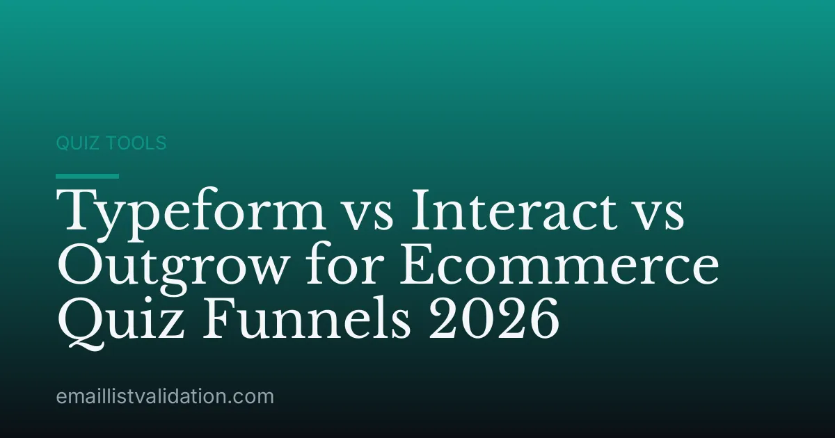 Typeform vs Interact vs Outgrow for Ecommerce Quiz Funnels 2026