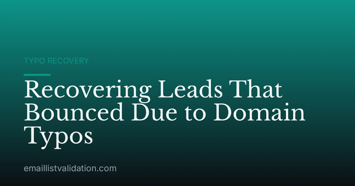 Recovering Leads That Bounced Due to Domain Typos