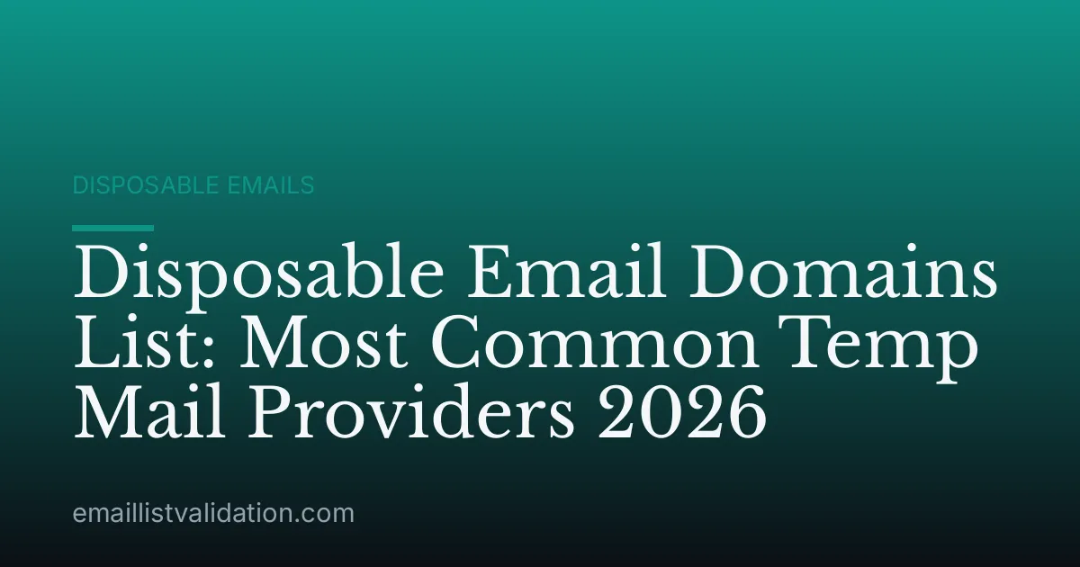 Disposable Email Domains List: Most Common Temp Mail Providers 2026