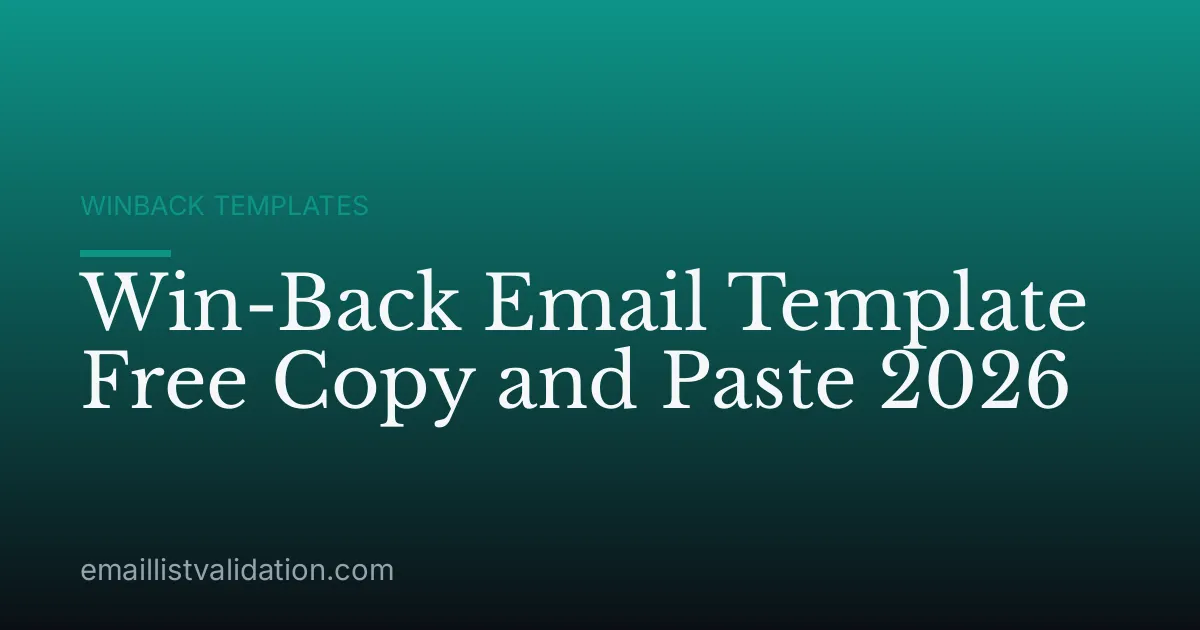 Win-Back Email Template Free Copy and Paste 2026