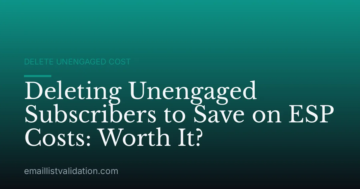 Deleting Unengaged Subscribers to Save on ESP Costs: Worth It?