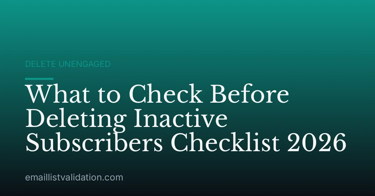 What to Check Before Deleting Inactive Subscribers Checklist 2026