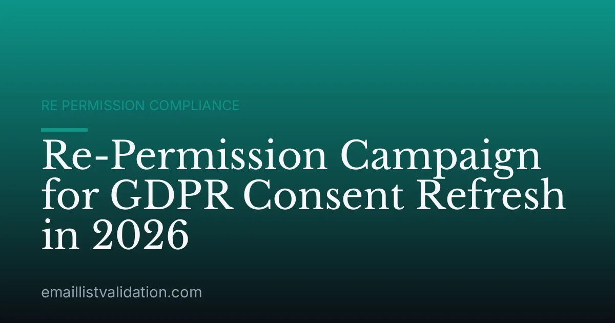 Re-Permission Campaign for GDPR Consent Refresh in 2026