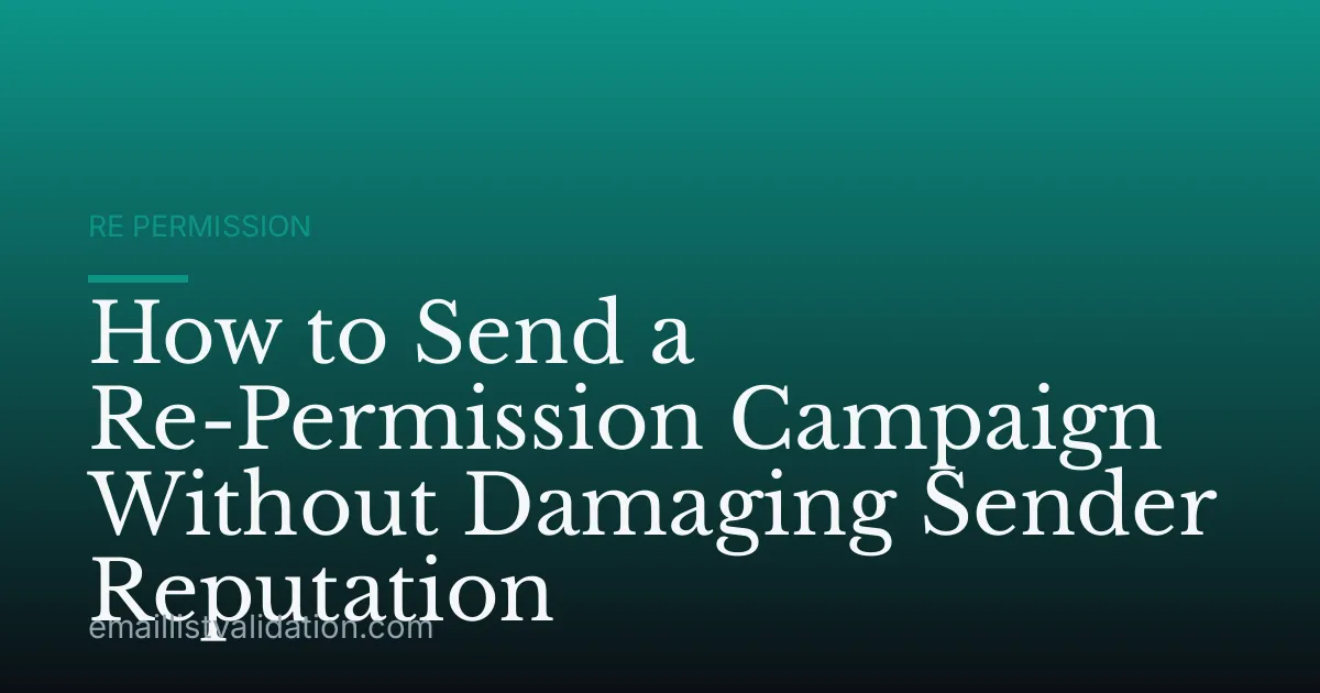 How to Send a Re-Permission Campaign Without Damaging Sender Reputation