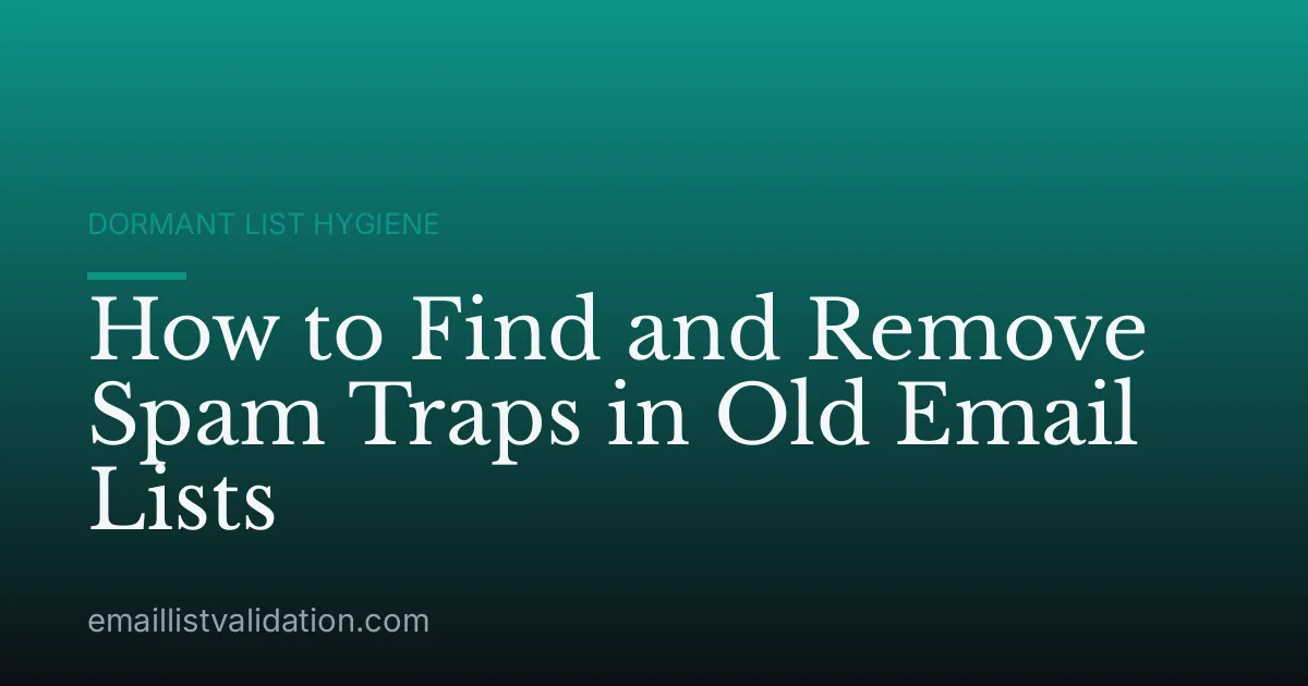 How to Find and Remove Spam Traps in Old Email Lists