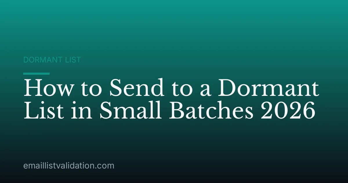How to Send to a Dormant List in Small Batches 2026