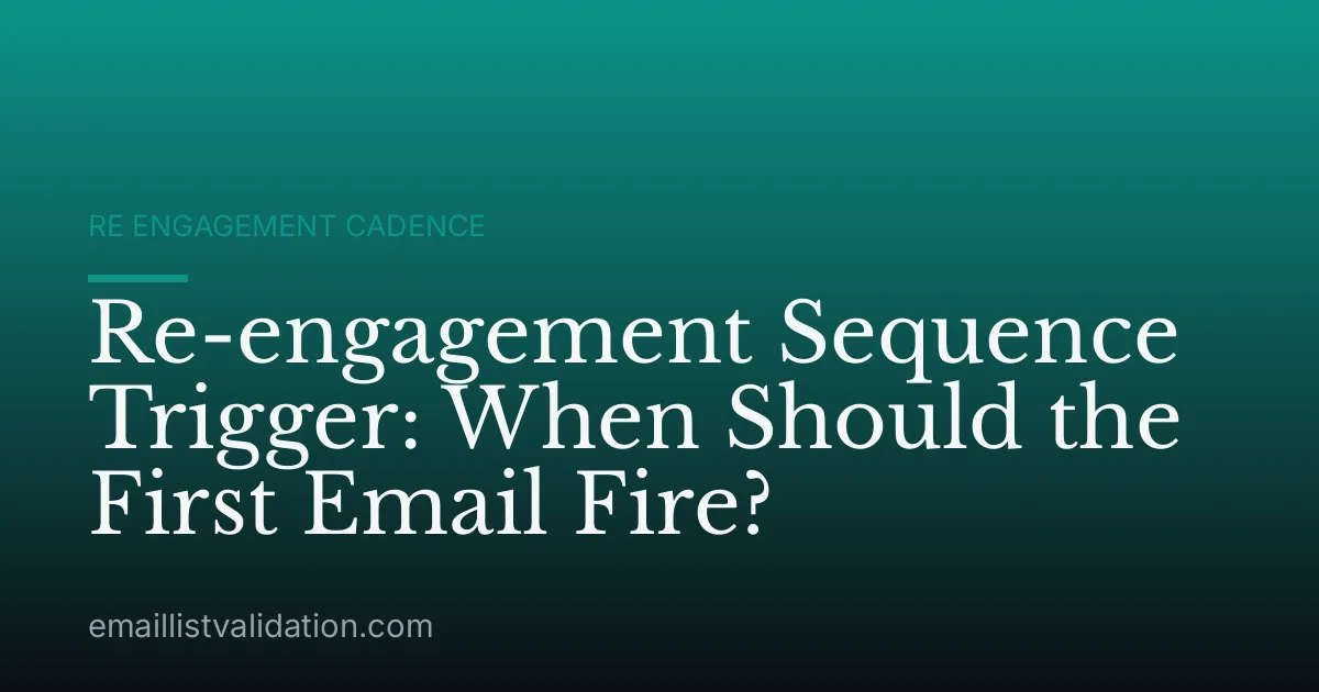 Re-engagement Sequence Trigger: When Should the First Email Fire?