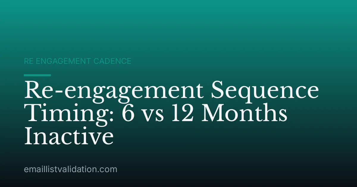 Re-engagement Sequence Timing: 6 vs 12 Months Inactive