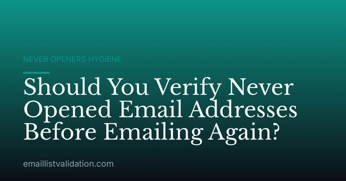 Should You Verify Never Opened Email Addresses Before Emailing Again?