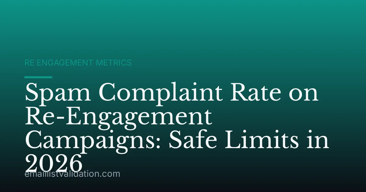 Spam Complaint Rate on Re-Engagement Campaigns: Safe Limits in 2026