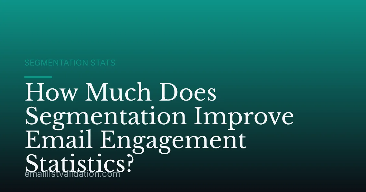 How Much Does Segmentation Improve Email Engagement Statistics?