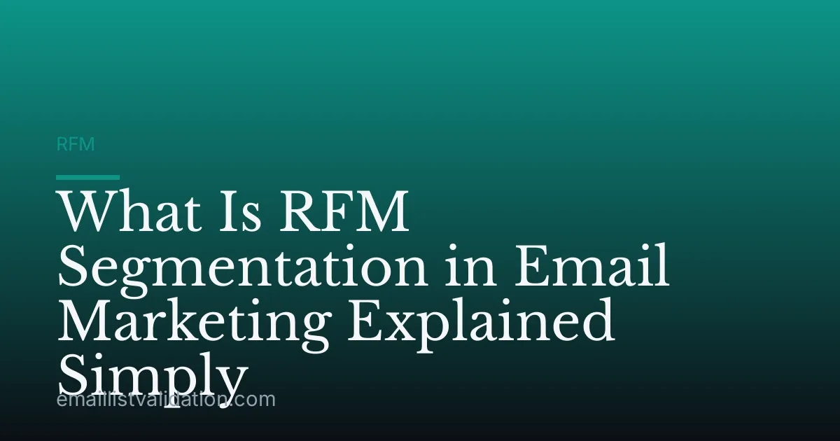 What Is RFM Segmentation in Email Marketing Explained Simply