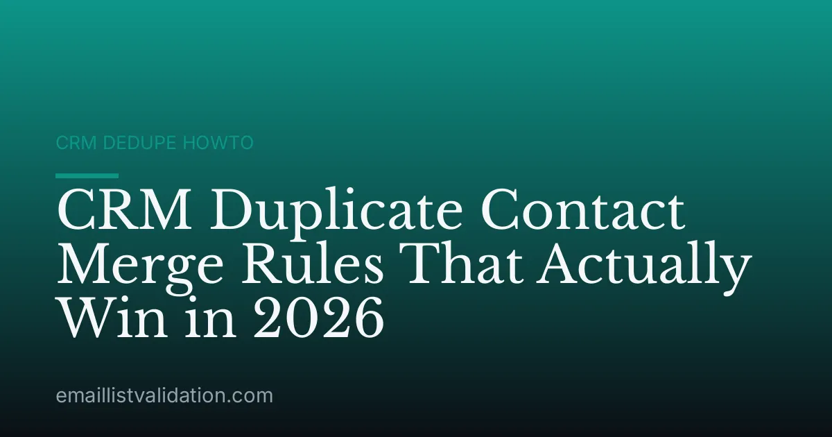 CRM Duplicate Contact Merge Rules That Actually Win in 2026