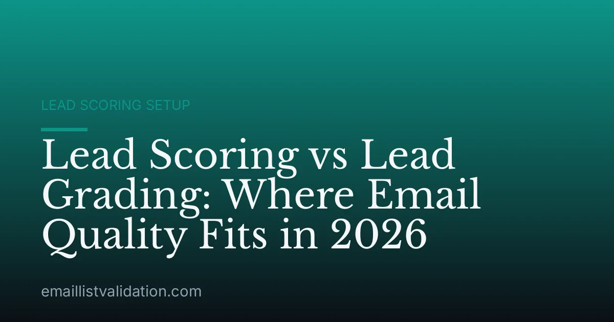 Lead Scoring vs Lead Grading: Where Email Quality Fits in 2026