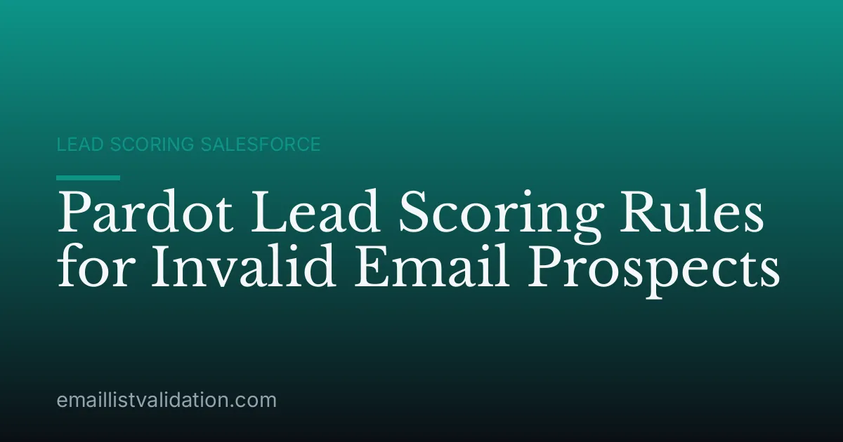 Pardot Lead Scoring Rules for Invalid Email Prospects