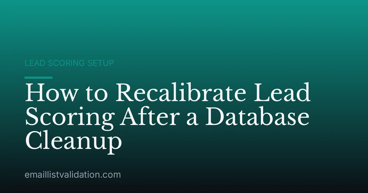 How to Recalibrate Lead Scoring After a Database Cleanup