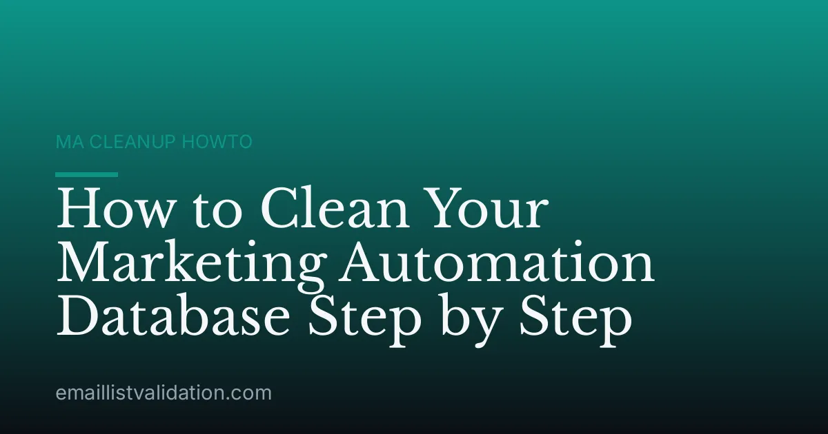 How to Clean Your Marketing Automation Database Step by Step