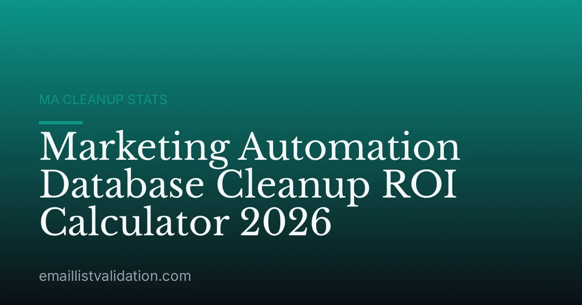 Marketing Automation Database Cleanup ROI Calculator 2026