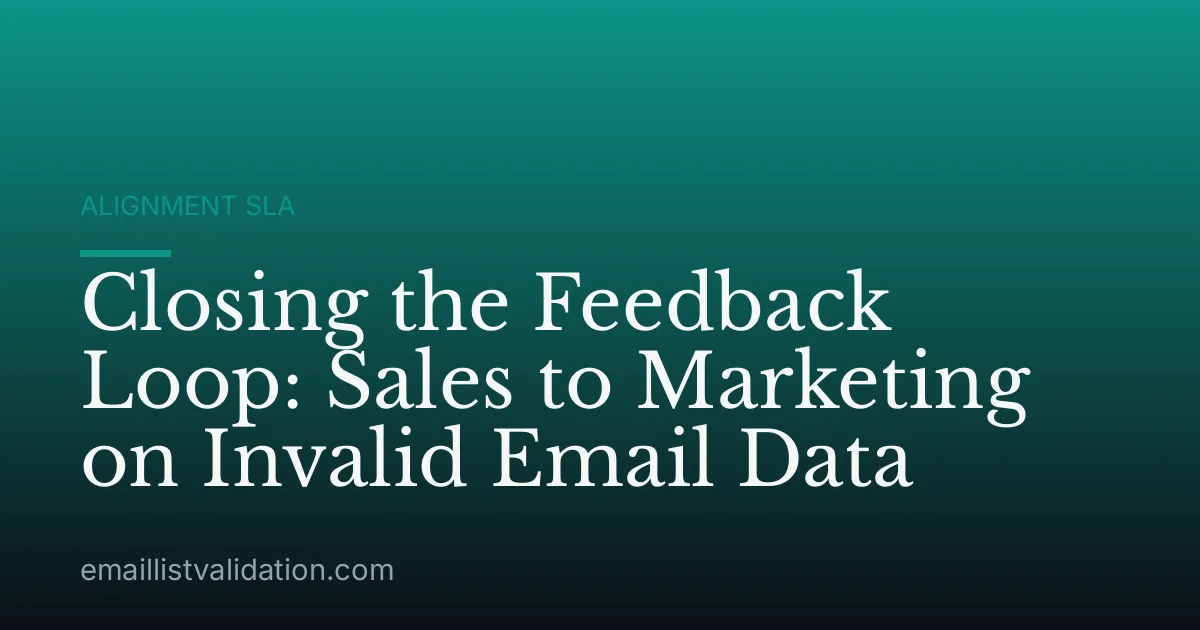 Closing the Feedback Loop: Sales to Marketing on Invalid Email Data