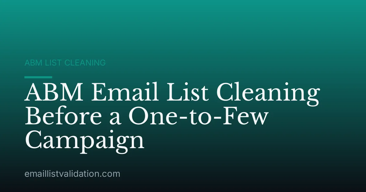 ABM Email List Cleaning Before a One-to-Few Campaign