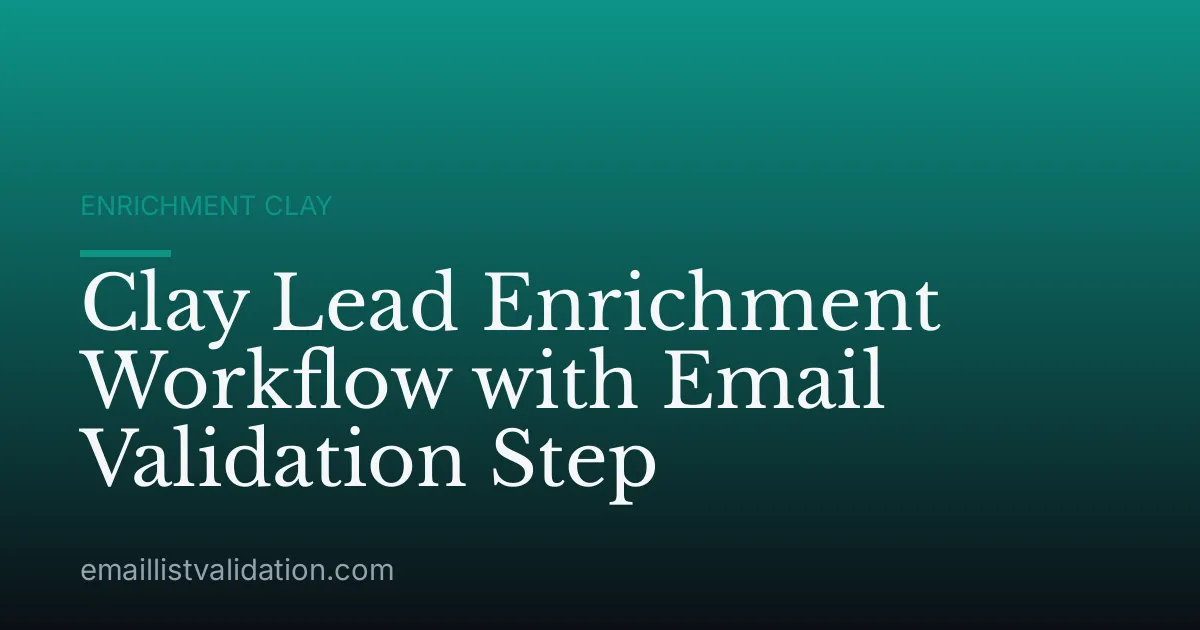 Clay Lead Enrichment Workflow with Email Validation Step