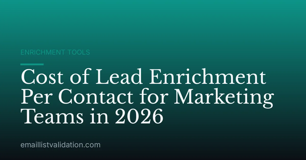 Cost of Lead Enrichment Per Contact for Marketing Teams in 2026