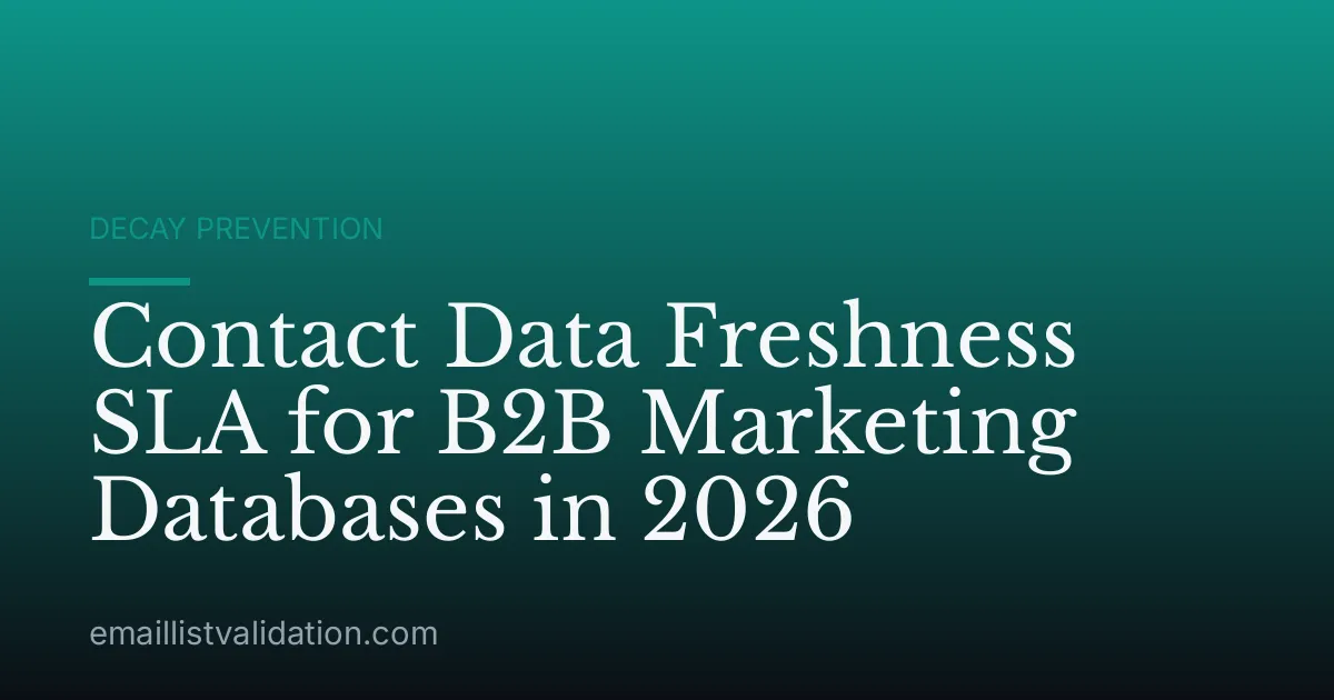 Contact Data Freshness SLA for B2B Marketing Databases in 2026