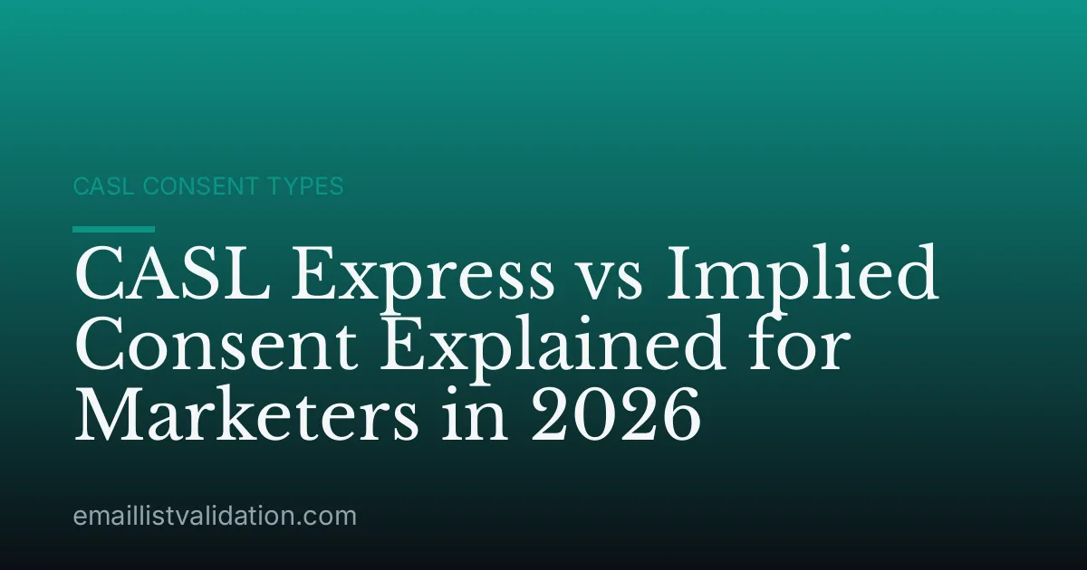 CASL Express vs Implied Consent Explained for Marketers in 2026