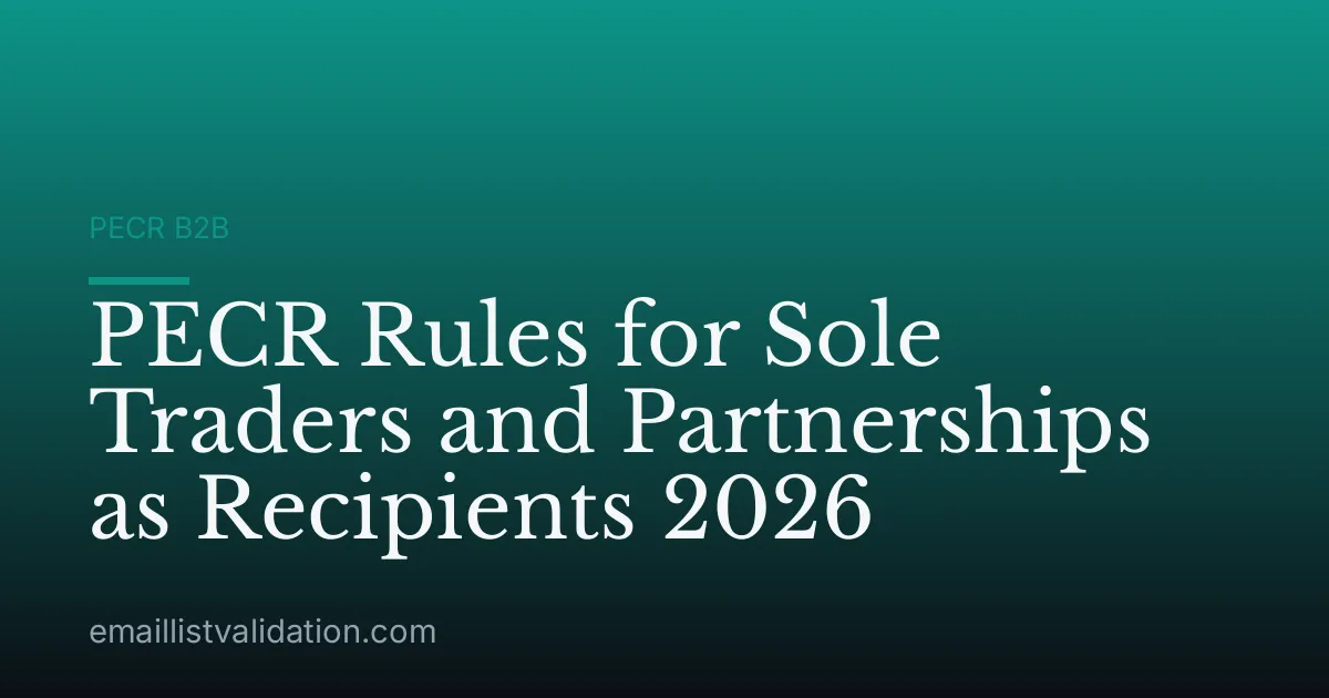 PECR Rules for Sole Traders and Partnerships as Recipients 2026