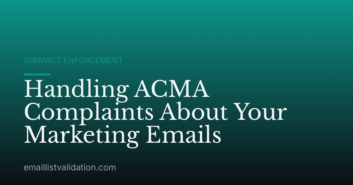 Handling ACMA Complaints About Your Marketing Emails