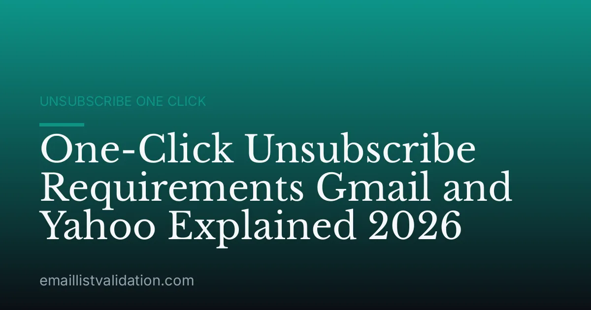 One-Click Unsubscribe Requirements Gmail and Yahoo Explained 2026
