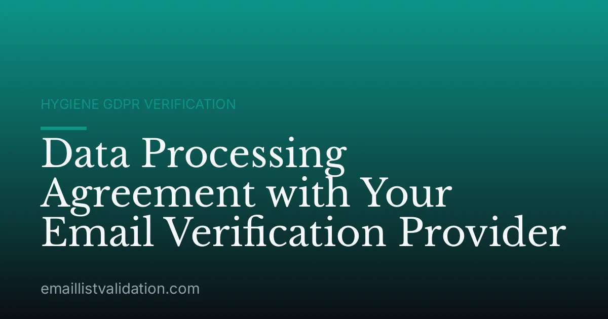 Data Processing Agreement with Your Email Verification Provider
