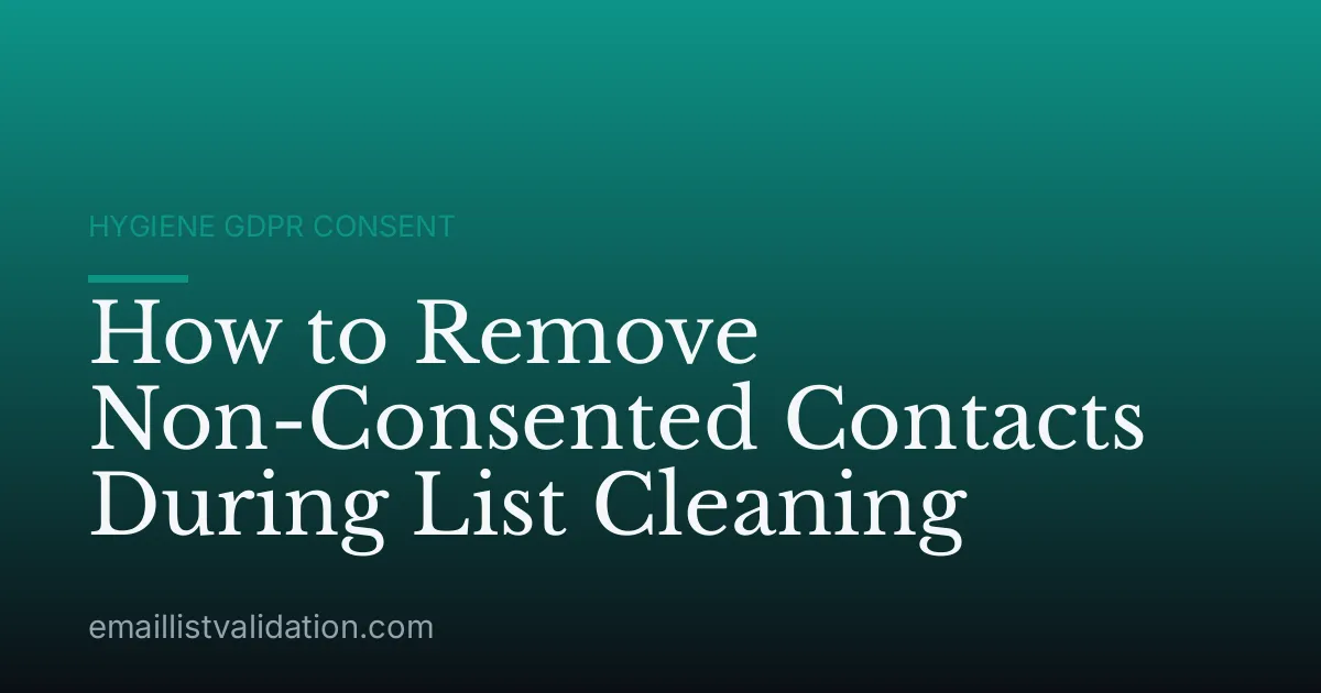 How to Remove Non-Consented Contacts During List Cleaning