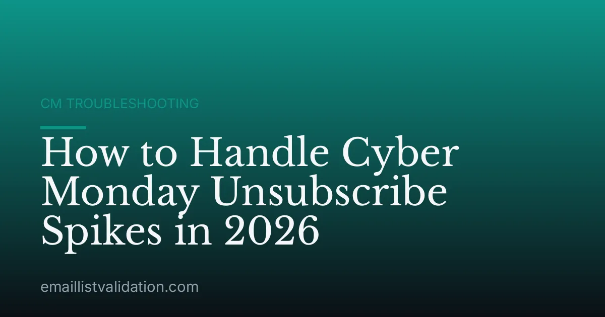How to Handle Cyber Monday Unsubscribe Spikes in 2026