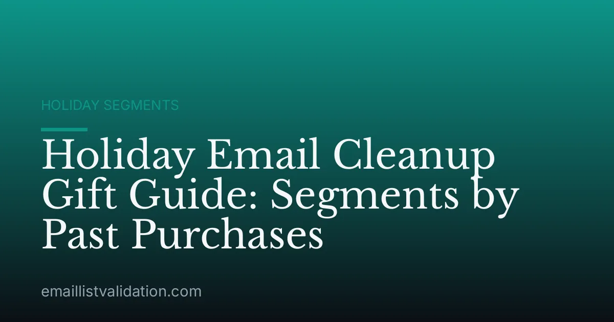Holiday Email Cleanup Gift Guide: Segments by Past Purchases