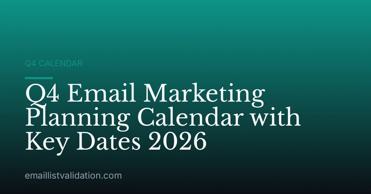 Q4 Email Marketing Planning Calendar with Key Dates 2026