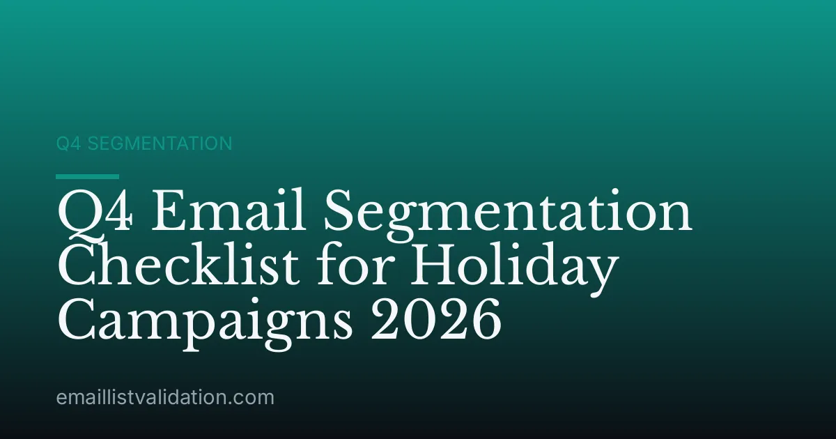 Q4 Email Segmentation Checklist for Holiday Campaigns 2026