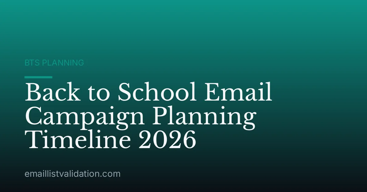 Back to School Email Campaign Planning Timeline 2026
