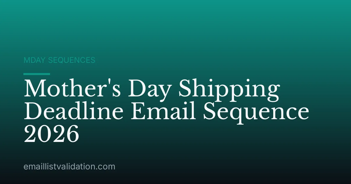 Mother's Day Shipping Deadline Email Sequence 2026