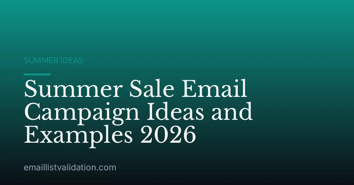Summer Sale Email Campaign Ideas and Examples 2026