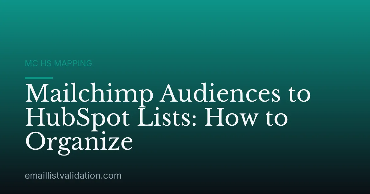 Mailchimp Audiences to HubSpot Lists: How to Organize