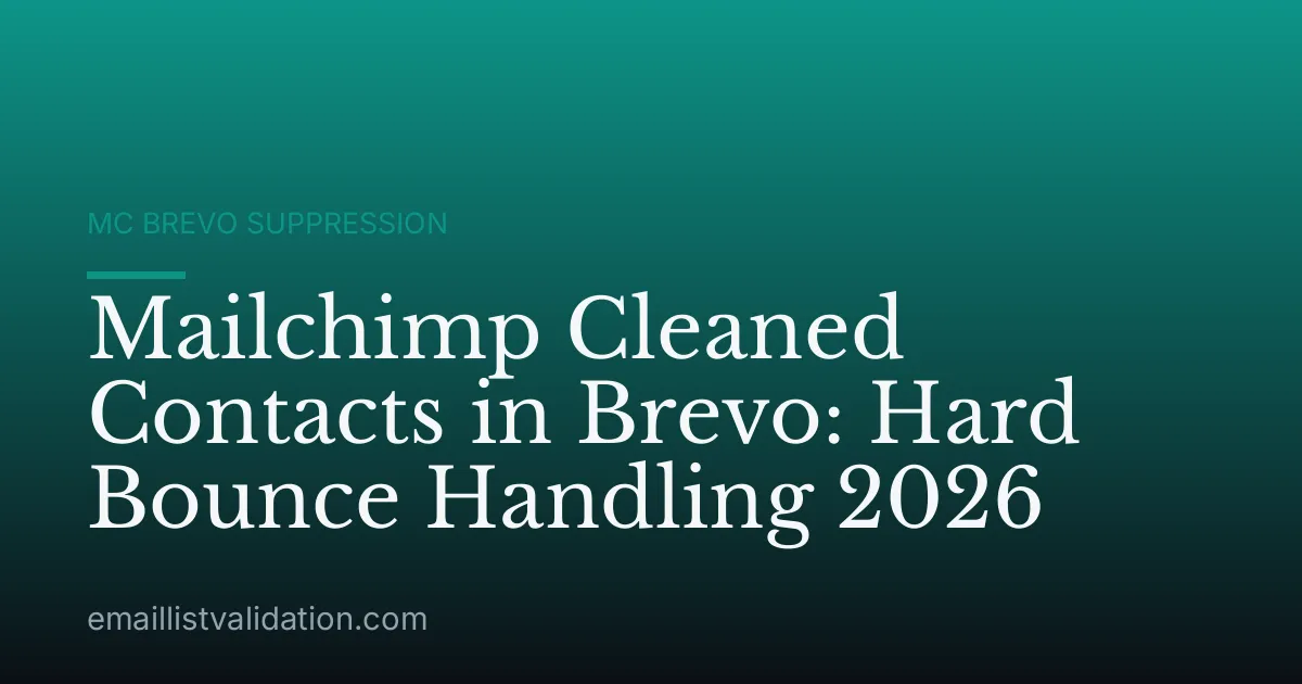 Mailchimp Cleaned Contacts in Brevo: Hard Bounce Handling 2026