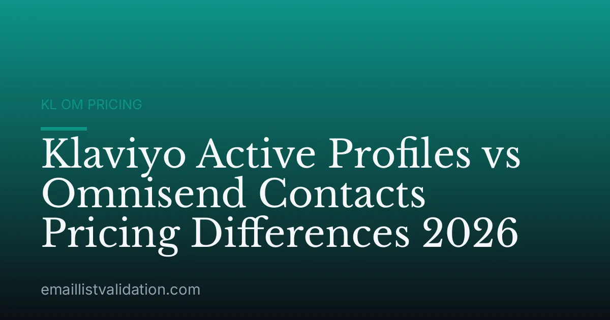 Klaviyo Active Profiles vs Omnisend Contacts Pricing Differences 2026